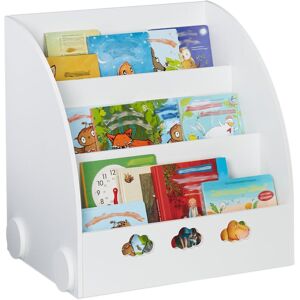 Relaxdays Children's Bookshelf, Storage Unit for Books, Three Shelves Stable MDF Material, HWD: 60 x 58 x 45 cm, White