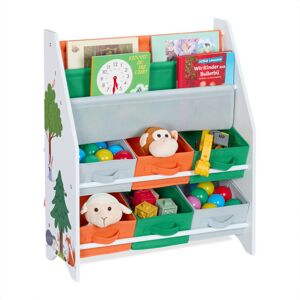 Relaxdays - Children's Shelf with 6 Storage Boxes & 2 Hanging Compartments, hwd: 74 x 62.5 x 31 cm, Toy Shelf, Colourful