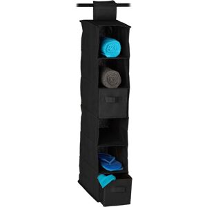 Relaxdays - Set of 4 Fabric Hanging Shelves, 6 Compartments with 2 Drawers, Closet, Foldable, Size: 82 x 14.5 x 30 cm