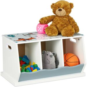 Relaxdays - Children's Shelf, Dog Motif, 3 Compartments, hwd: 32.5 x 60 x 36 cm, Girls & Boys, mdf, Bookshelf, Colourful