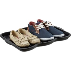 Relaxdays - Set of 10 Shoe Tray, Hallway Storage, Muddy or Wet Boots, Wellies & Trainers, 3 x 38 x 50 cm, Plastic, Black