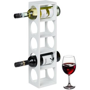 Relaxdays - Wine Rack for 5 Bottles, Bamboo, hwd: 53 x 14 x 12 cm, Home, Kitchen & Bar, Free-Standing Bottle Holder, White