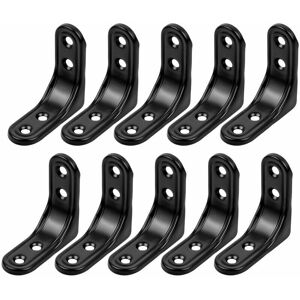 Cyslmuk - Right Angle Bracket, 10pcs Black Stainless Steel Bracket 50mm Fixed Bracket 90 Degree l Shape Bracket-Wall Shelf