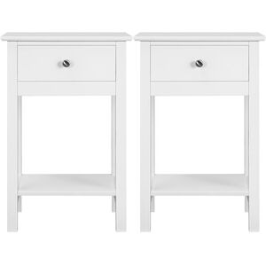 Yaheetech 2PCS Drawer Side Table,40x30x61cm,White