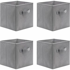 Linghhang - Set of 4 Folding Storage Cubes, 27 x 27 x 28 cm Open Storage Boxes in Non-Woven Fabric, Fabric Drawer, for Toys Clothes