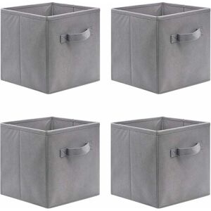 Linghhang - Set of 4 folding storage cubes, 31 x 31 x 31 cm, open storage boxes made of non-woven fabric, fabric drawer, for toys, clothes