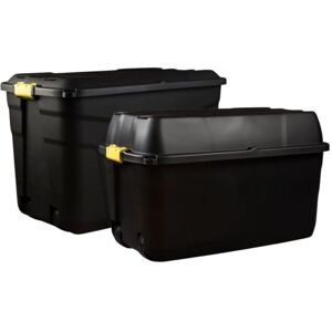 Original Organics - Set of Heavy Duty Storage Wheeled Boxes - Lockable Waterproof Storage 190L + 175L