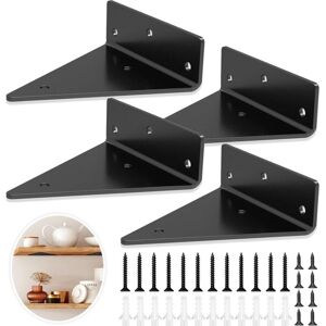 CYSLMUK Shelf Bracket-Wall Bracket-Steel-Industrial Shelf Bracket-130x140mm-Floating Shelf Bracket 4pcs-Wall Shelf