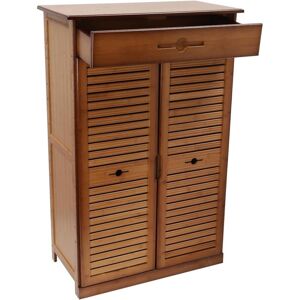 CNCEST Shoe Storage Cabinet, Bamboo 5 Tier Entryway Shoe Organizer with 1 Drawer and 2 Doors,Adjustable Shelves for Living Room, Hallway, Bedroom