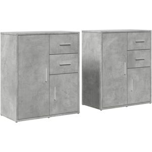 Sideboards 2 pcs Concrete Grey 60x31x70 cm Engineered Wood vidaXL