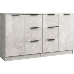 Sideboards 2 pcs Concrete Grey 60x30x70 cm Engineered Wood Vidaxl