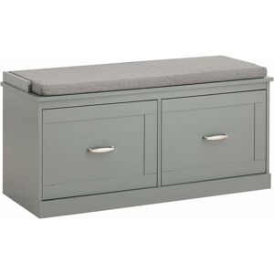 Sobuy - Hallway Storage Bench Shoe Rack Shoe Cabinet with 2 Doors and Seat Cushion,FSR131-HG