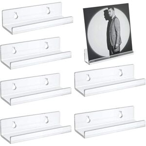 Sollbry Pieces Vinyl Record Wall Mount Record Shelf Acrylic Wall Mount Clear Vinyl Record Storage Holder Floating Shelves for Display in Home