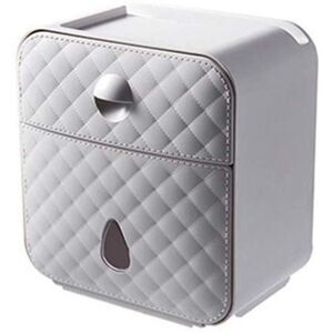 Tlily - Tissue Boxes Staple-Free Wall-Mounted Large-Capacity Storage Drawer Sundries Storage Box Toilet Paper Holders Gray