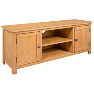 BONNEVIE TV Cabinet,TV stand,TV Unit Cabinet 110x35x44 cm Solid Oak Wood VSVS78661