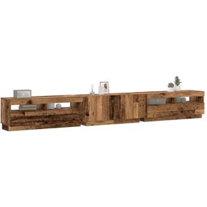 Bonnevie - tv Cabinet,TV stand,TV Unit with led Lights Old Wood 300x35x40 cm Engineered Wood VSVS906471