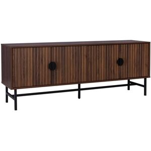 SWEEEK 157.5cm TV unit wooden effect 4 doors , Bazalt, Dark wood colour, 157.5x39x60 cm