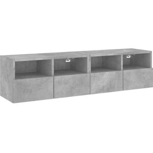 Vidaxl - tv Wall Cabinets 2 pcs Concrete Grey 60x30x30 cm Engineered Wood