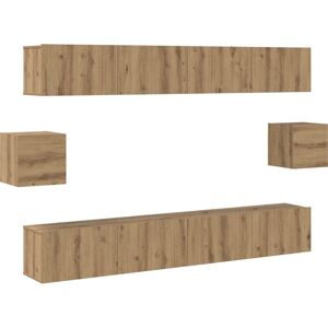 Vidaxl - tv Cabinet Set with Shelf Wall-mounted with Storage with Door 6 pcs Artisan oak 100 x 30 x 30 cm