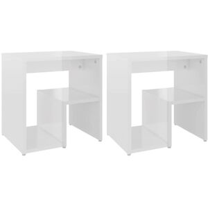 Vidaxl - Bed Cabinets 2 pcs High Gloss White 40x30x40 cm Engineered Wood