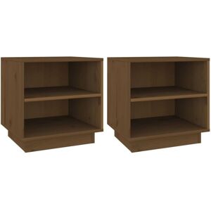 Bedside Cabinets 2 pcs Honey Brown 40x34x40 cm Solid Wood Pine Vidaxl