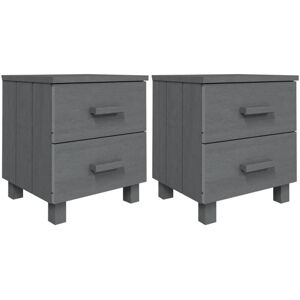 Bedside Cabinets HAMAR 2 pcs Dark Grey 40x35x44.5 cm Solid Wood vidaXL