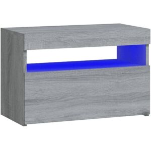 Bedside Cabinet with led Lights Grey Sonoma 60x35x40 cm Vidaxl