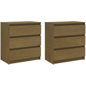 Vidaxl - Bedside Cabinets 2 pcs Honey Brown 60x36x64 cm Solid Pinewood