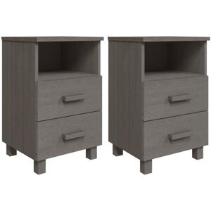 Vidaxl - Bedside Cabinets hamar 2 pcs Light Grey 40x35x62 cm Solid Wood