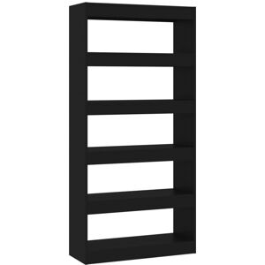 Book Cabinet/Room Divider Black 80x30x166 cm Engineered Wood Vidaxl