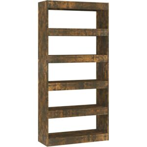Book Cabinet/Room Divider Smoked Oak 80x30x166 cm Engineered Wood Vidaxl