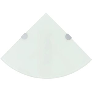 Corner Shelves 2 pcs with Chrome Supports Glass White 25x25 cm Vidaxl
