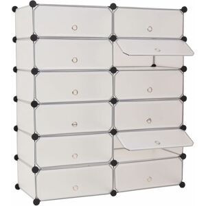 Interlocking Shoe Organiser with 12 Compartments White Vidaxl