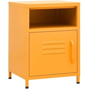 Nightstands 2 pcs Mustard Yellow 35x35x51 cm Steel Vidaxl