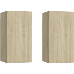TV Cabinets 2 pcs Sonoma Oak 30.5x30x60 cm Engineered Wood vidaXL