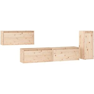 Vidaxl - tv Cabinets 4 pcs Solid Wood Pine