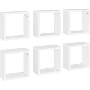 Wall Cube Shelves 6 pcs White 30x15x30 cm Vidaxl