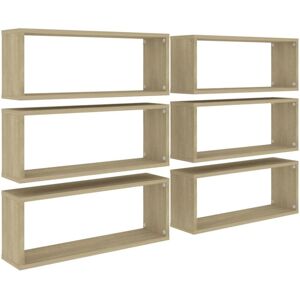 Vidaxl - Wall Cube Shelf 6 pcs Sonoma Oak 60x15x23 cm Engineered Wood