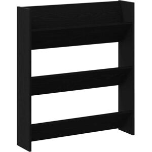 Vidaxl - Wall Shoe Cabinet with Shelf 2 pcs Black oak 80 x 18 x 90 cm