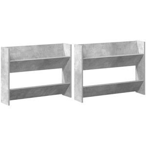 Vidaxl - Wall Shoe Cabinets 2 pcs Concrete Grey 80x18x60 cm Engineered Wood