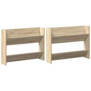 Vidaxl - Wall Shoe Cabinets 2 pcs Sonoma Oak 80x18x60cm Engineered Wood