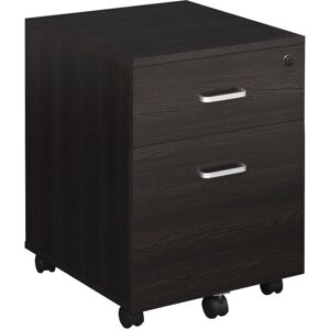 Vinsetto - 2-Drawer Locking Office Filing Cabinet 5 Wheels Rolling Storage Black