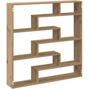 Wall Cube Shelf 7 Compartments Artisian Oak Engineered Wood vidaXL