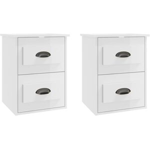 Wall-mounted Bedside Cabinets 2 pcs High Gloss White 41.5x36x53cm vidaXL