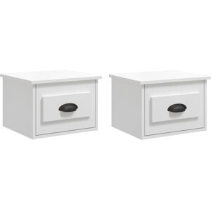 Vidaxl - Wall-mounted Bedside Cabinets 2 pcs High Gloss White 41.5x36x28cm