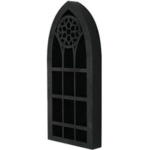 TLILY Wall Mounted Floating Shelves Old Church Window Crystal Shelf Hanging Gothic Boho Black Essential Oil