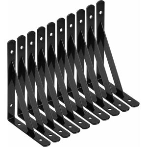 CYSLMUK Wall Shelf Bracket, 10 Pack Fixed Shelf Brackets, 90 Degree Heavy Duty Metal Floating Frame, 15x9.5cm-Wall Shelf