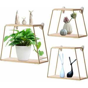 Dksfjkl - Wall Shelves Set of 3, Trapezoid Metal Wall Shelf Floating Shelves Wall Shelves Industrial Shelf for Living Room, Kitchen, Bathroom,