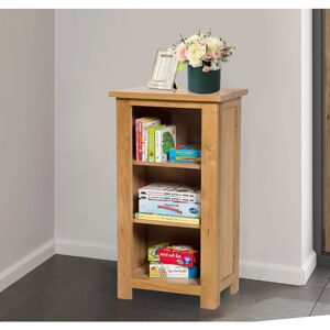 Hallowood Furniture - Waverly Oak Small Bookcase in Light Oak, 3 Shelf Storage Bookshelf, Solid Wooden Storage Unit, Low Book Shelf, Shelving Unit