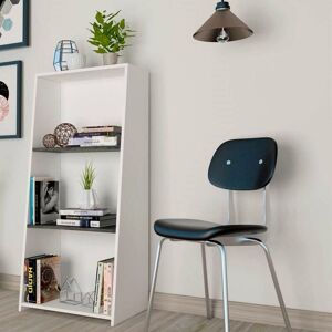 Home Source - Bookcase White 3 Tier Storage Shelves Organiser Office Living Room Furniture